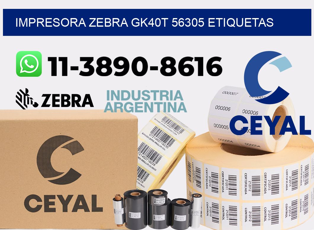 impresora zebra gk40t 56305 etiquetas