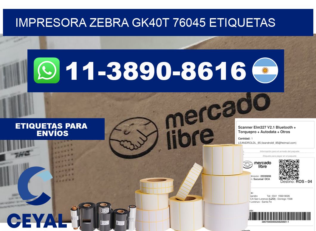 impresora zebra gk40t 76045 etiquetas