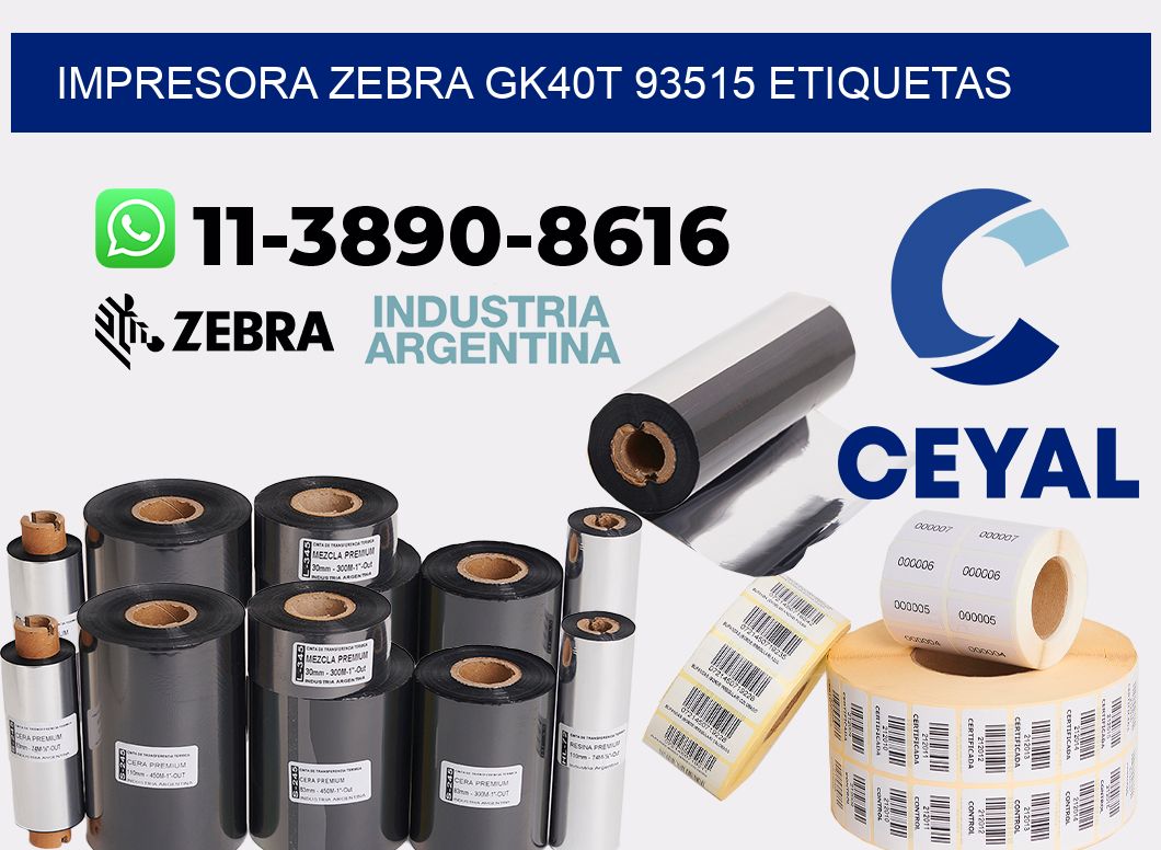 impresora zebra gk40t 93515 etiquetas