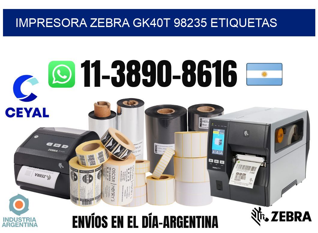 impresora zebra gk40t 98235 etiquetas
