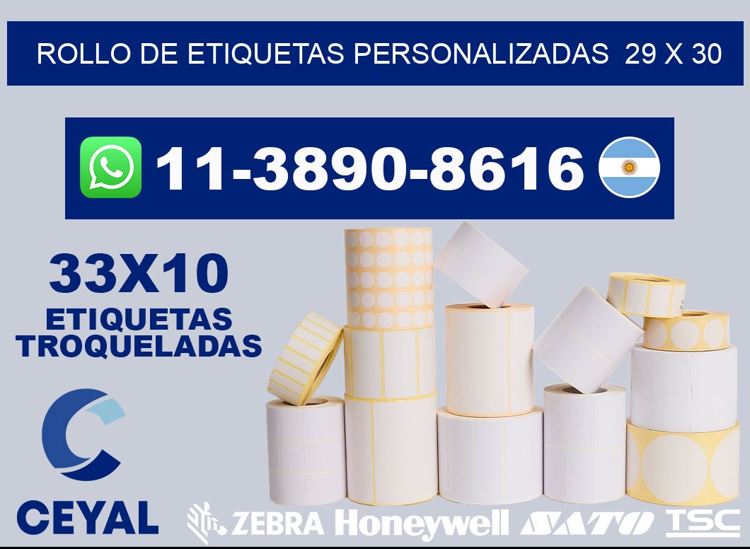 rollo de etiquetas personalizadas  29 x 30