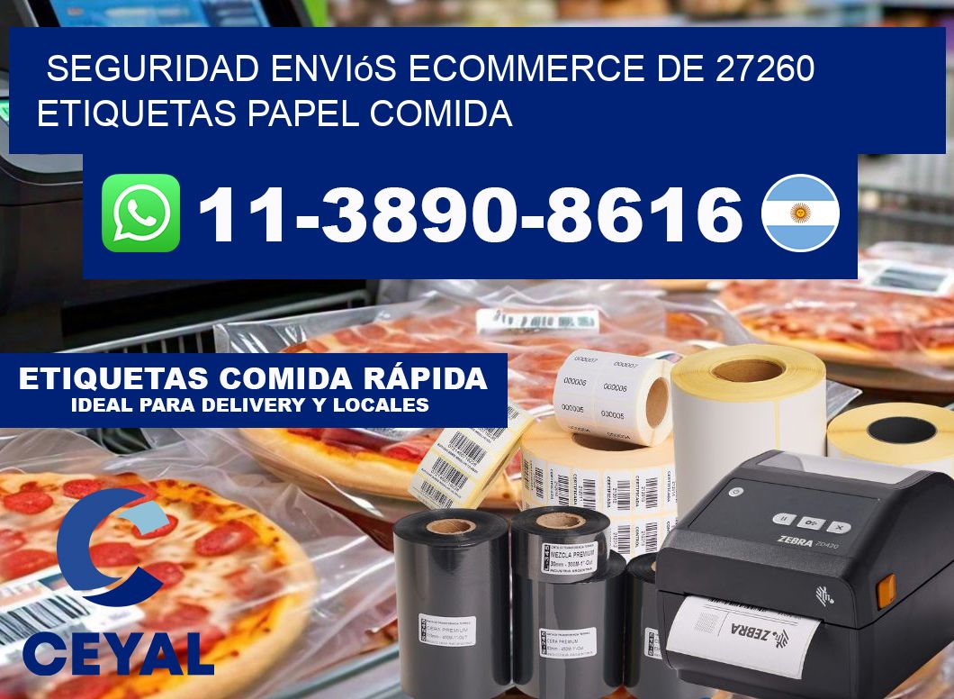 seguridad enviós ecommerce de 27260 etiquetas papel comida