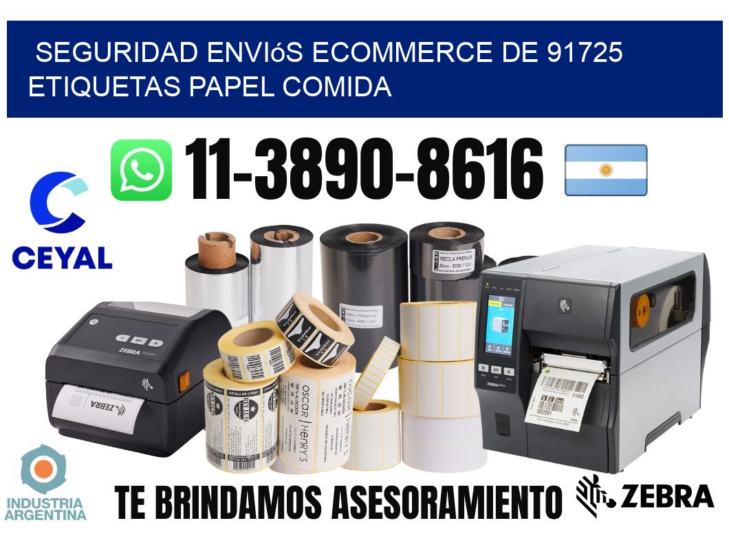 seguridad enviós ecommerce de 91725 etiquetas papel comida