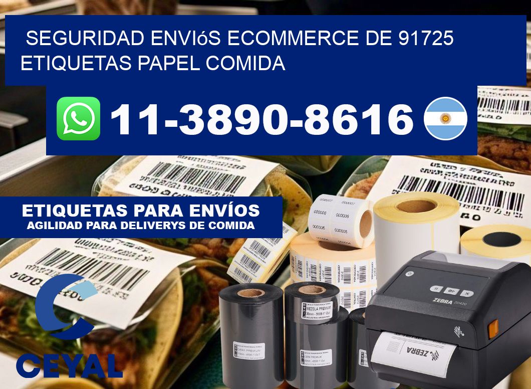 seguridad enviós ecommerce de 91725 etiquetas papel comida