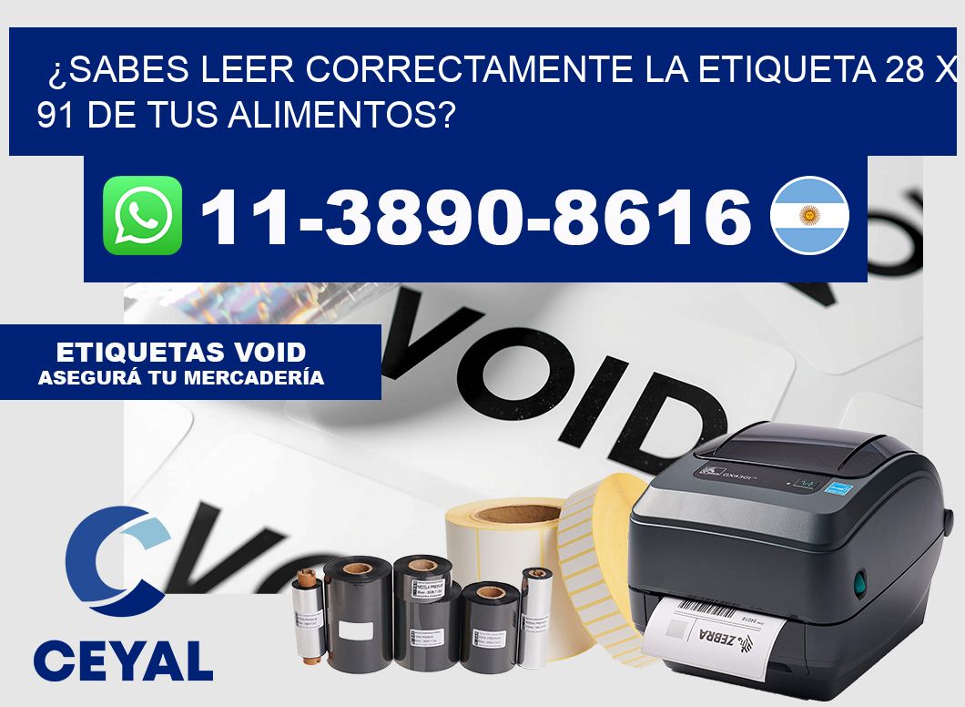 ¿Sabes leer correctamente la etiqueta 28 x 91 de tus alimentos?
