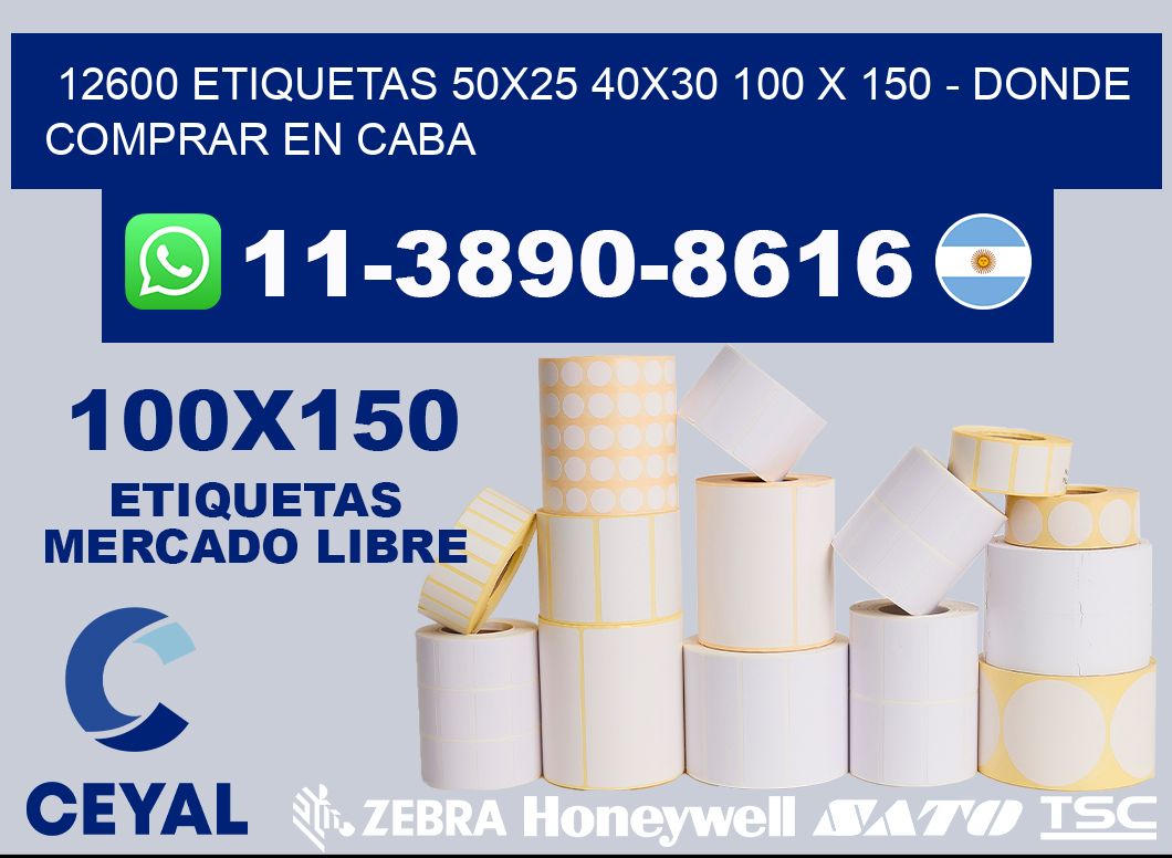 12600 etiquetas 50x25 40x30 100 x 150 - Donde Comprar en Caba