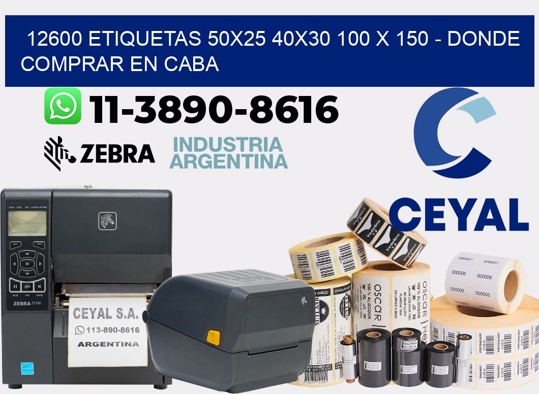 12600 etiquetas 50x25 40x30 100 x 150 - Donde Comprar en Caba