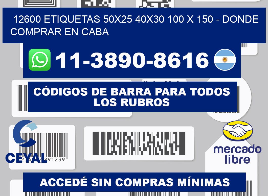 12600 etiquetas 50x25 40x30 100 x 150 - Donde Comprar en Caba