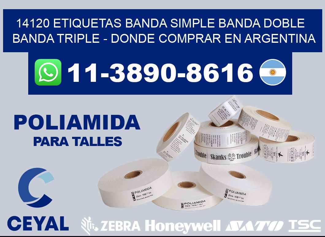 14120 etiquetas banda simple banda doble banda triple - Donde Comprar en Argentina