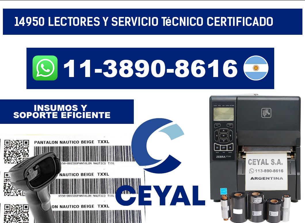 14950 Lectores y Servicio Técnico Certificado