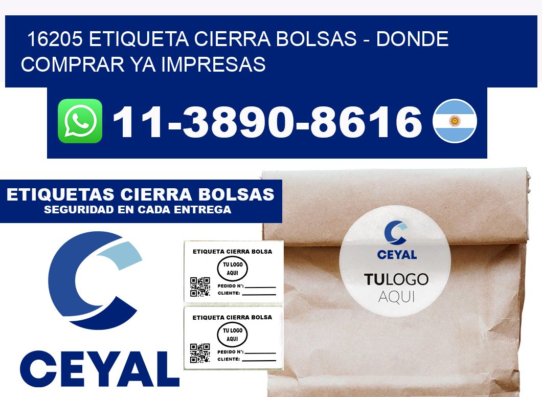 16205 etiqueta Cierra Bolsas - Donde Comprar ya impresas