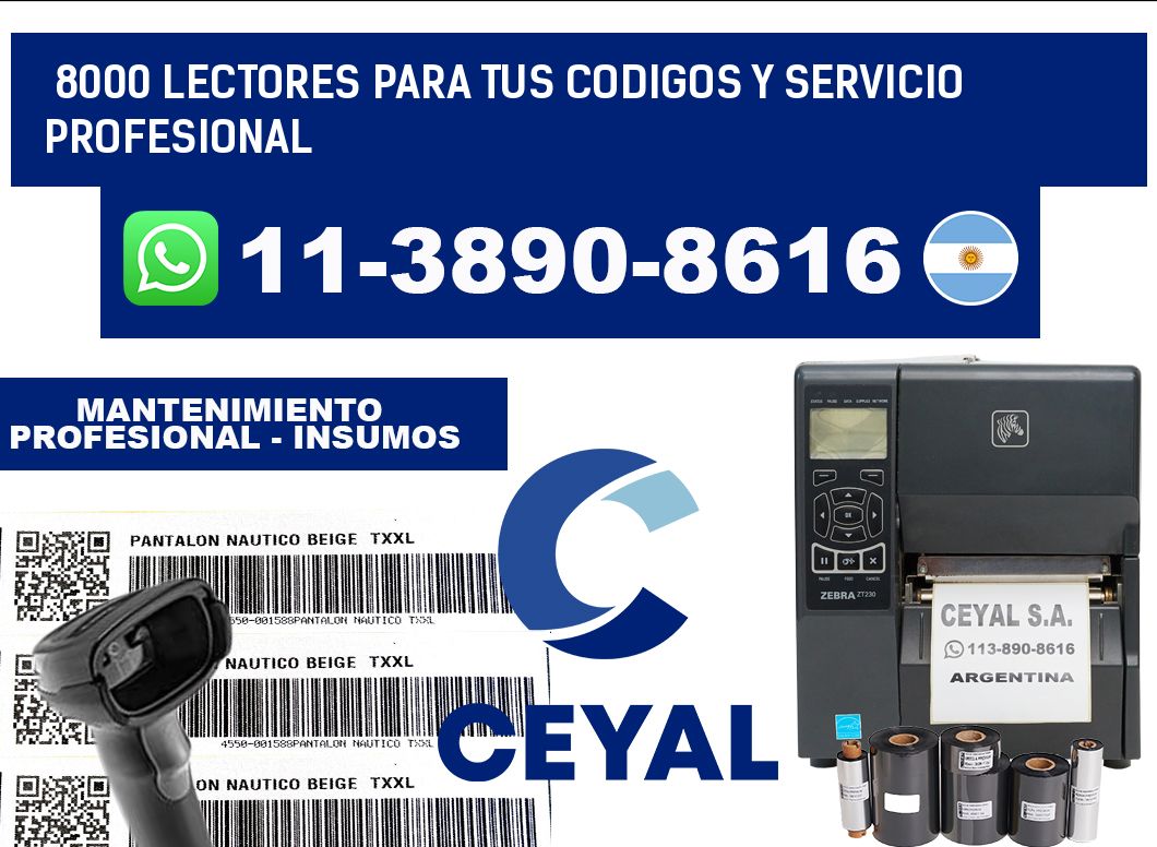 8000 Lectores para tus codigos y Servicio Profesional
