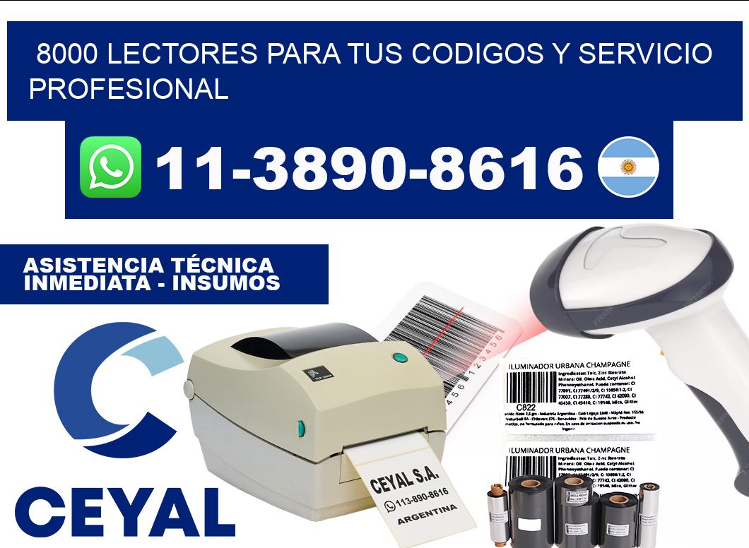8000 Lectores para tus codigos y Servicio Profesional