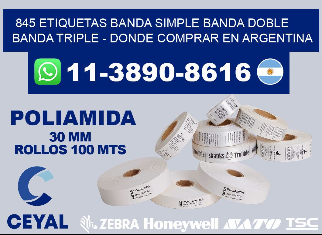 845 etiquetas banda simple banda doble banda triple - Donde Comprar en Argentina
