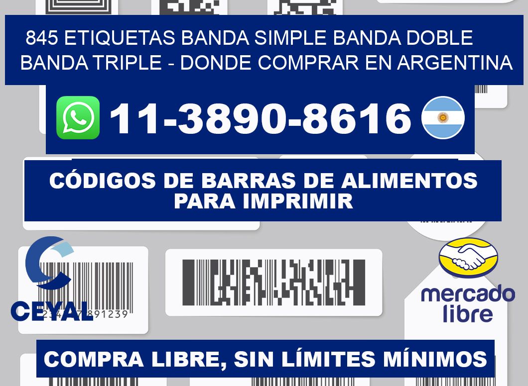 845 etiquetas banda simple banda doble banda triple - Donde Comprar en Argentina