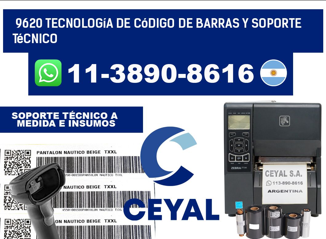 9620 Tecnología de Código de Barras y Soporte Técnico