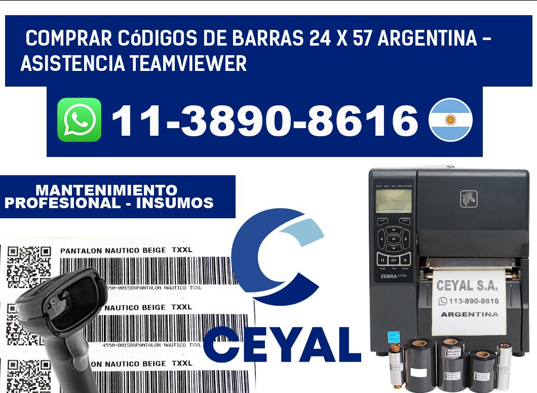 Comprar códigos de barras 24 x 57 argentina - asistencia teamviewer