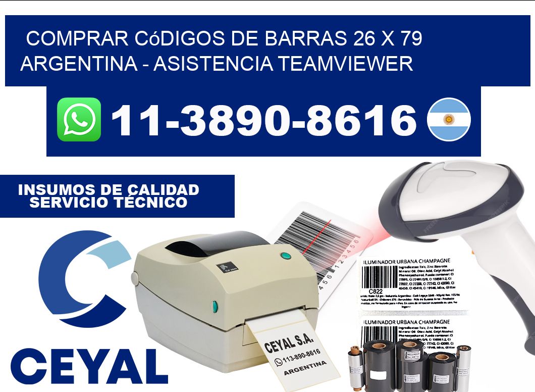 Comprar códigos de barras 26 x 79 argentina - asistencia teamviewer
