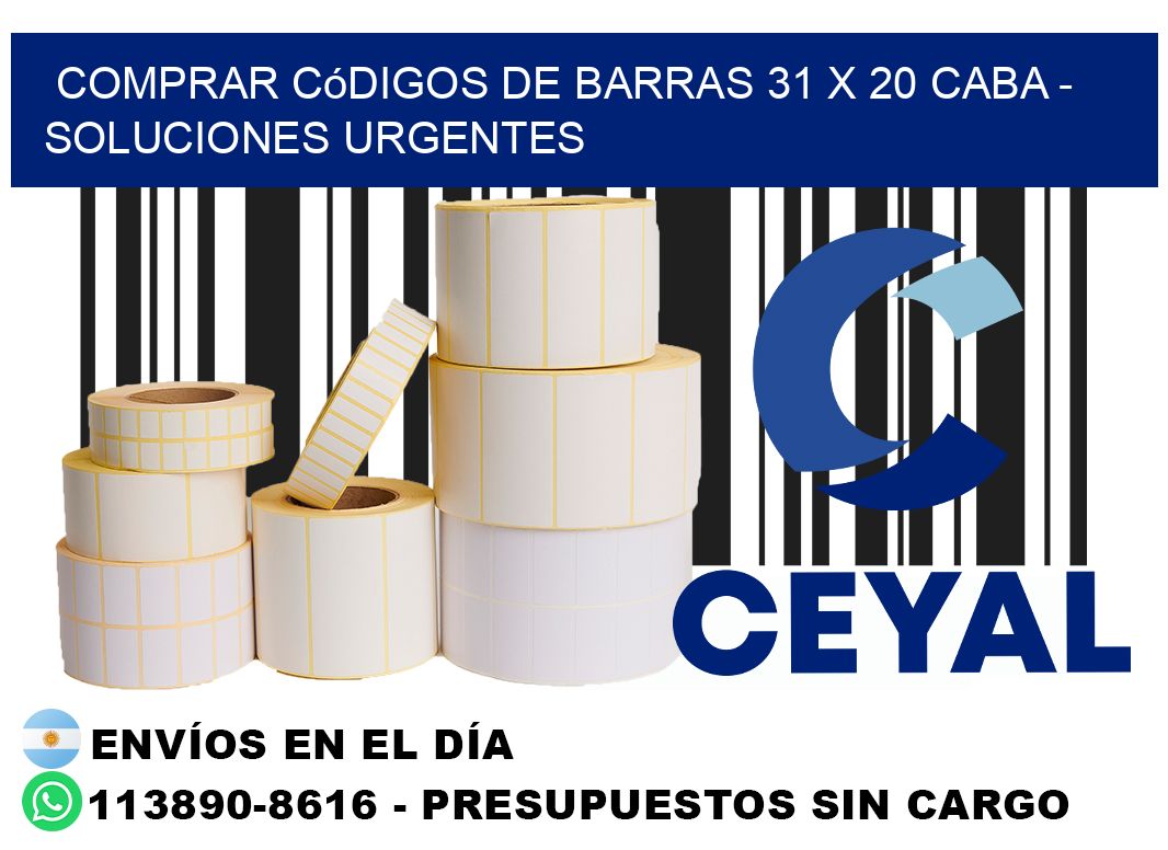 Comprar códigos de barras 31 x 20 CABA - soluciones urgentes