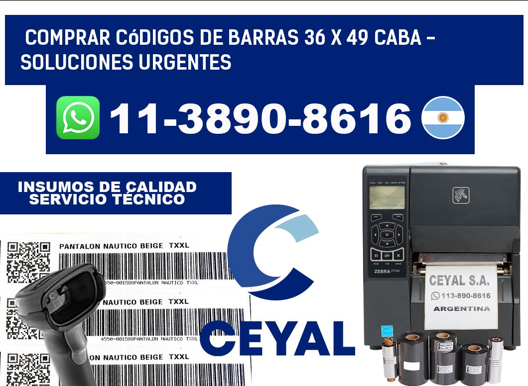Comprar códigos de barras 36 x 49 CABA - soluciones urgentes