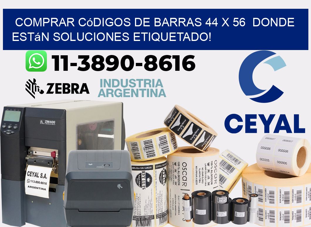Comprar códigos de barras 44 x 56  donde están soluciones etiquetado!