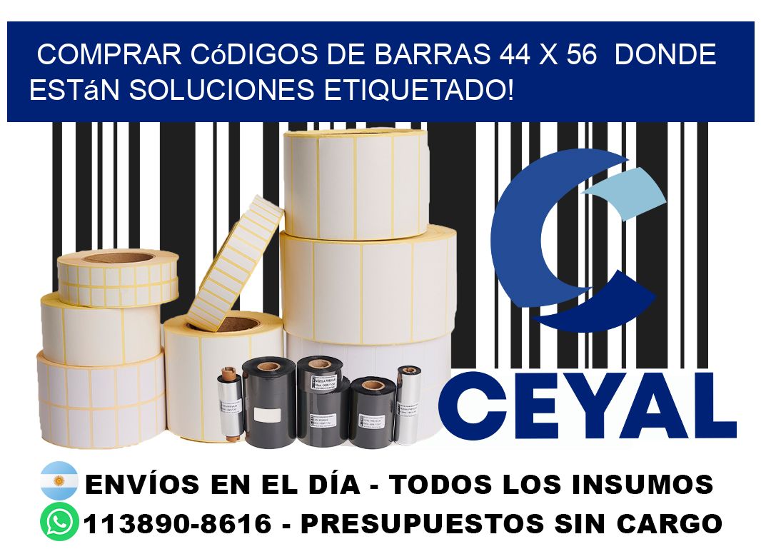 Comprar códigos de barras 44 x 56  donde están soluciones etiquetado!