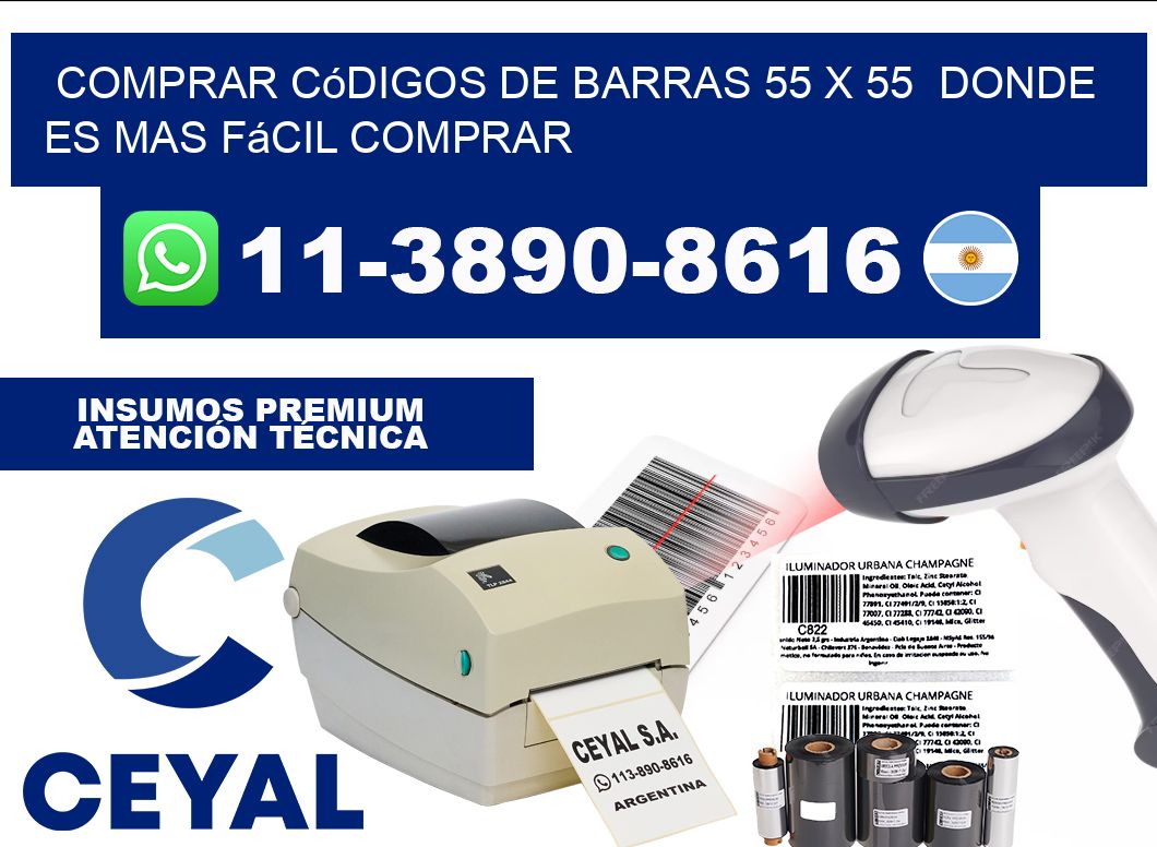 Comprar códigos de barras 55 x 55  Donde es mas fácil comprar