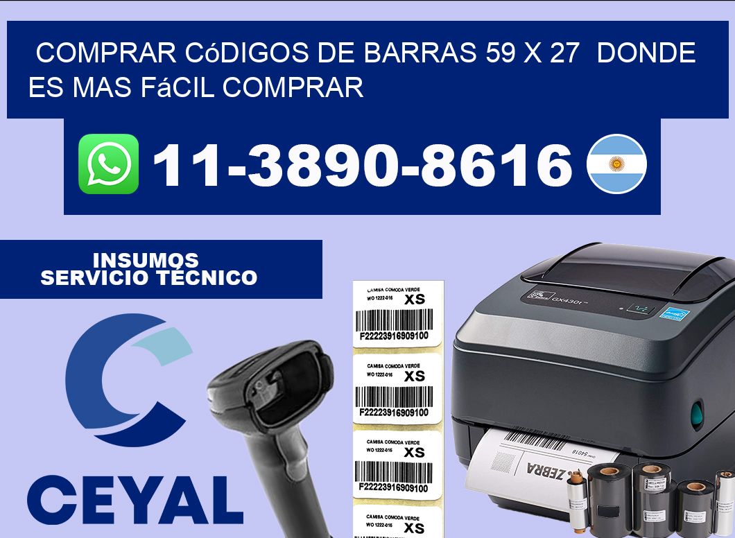 Comprar códigos de barras 59 x 27  Donde es mas fácil comprar