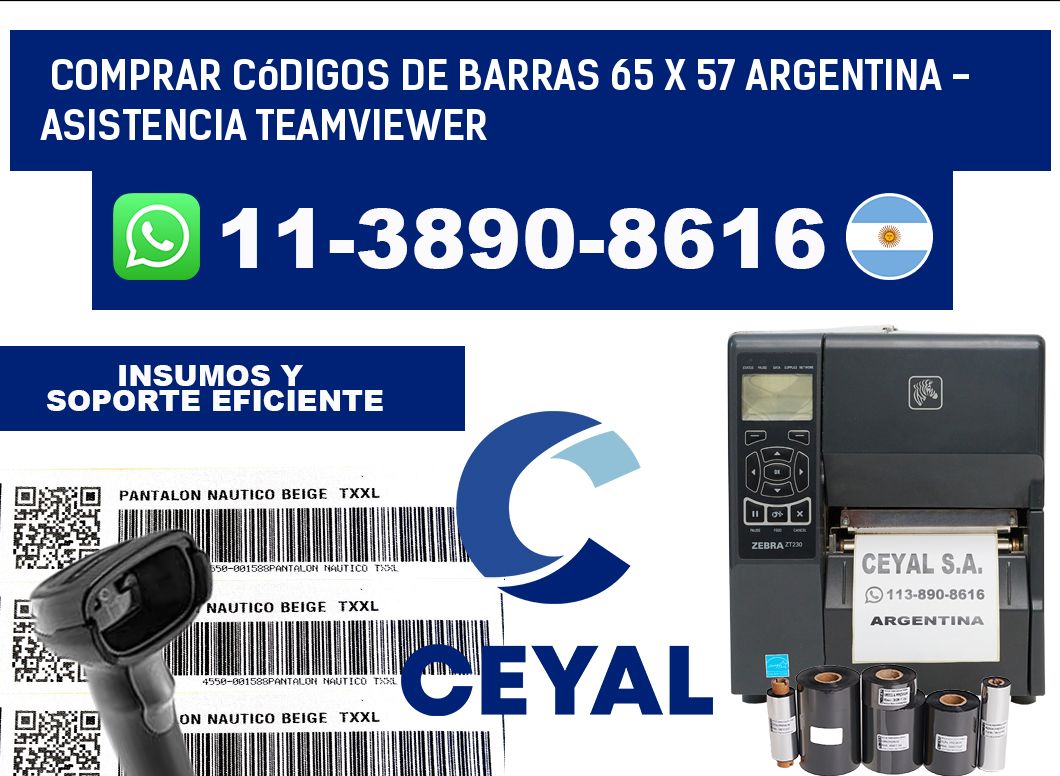 Comprar códigos de barras 65 x 57 argentina - asistencia teamviewer