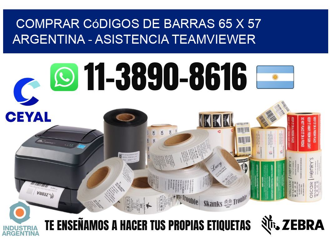 Comprar códigos de barras 65 x 57 argentina - asistencia teamviewer
