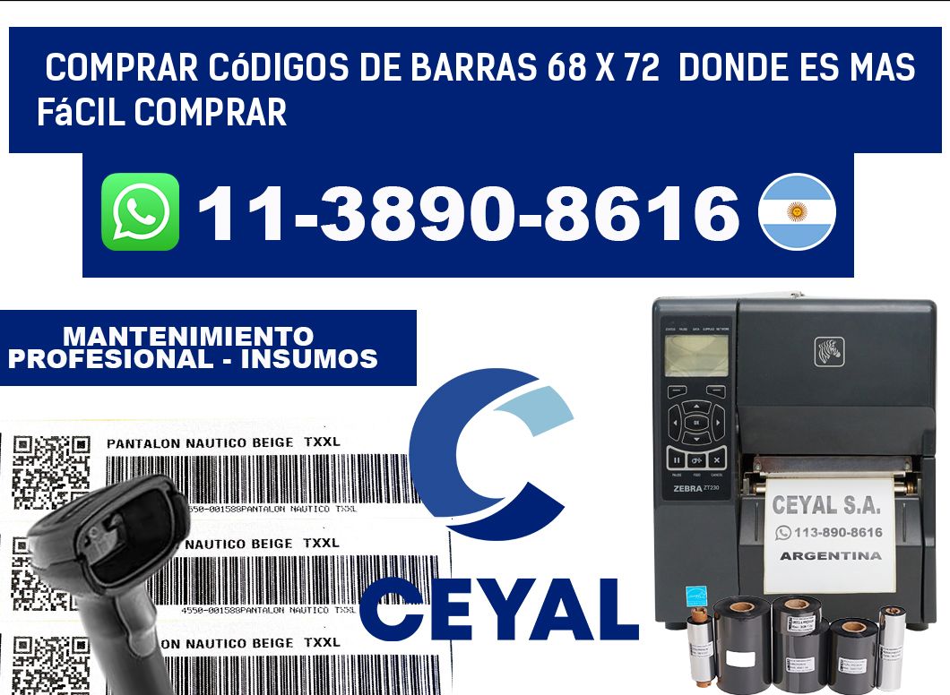 Comprar códigos de barras 68 x 72  Donde es mas fácil comprar