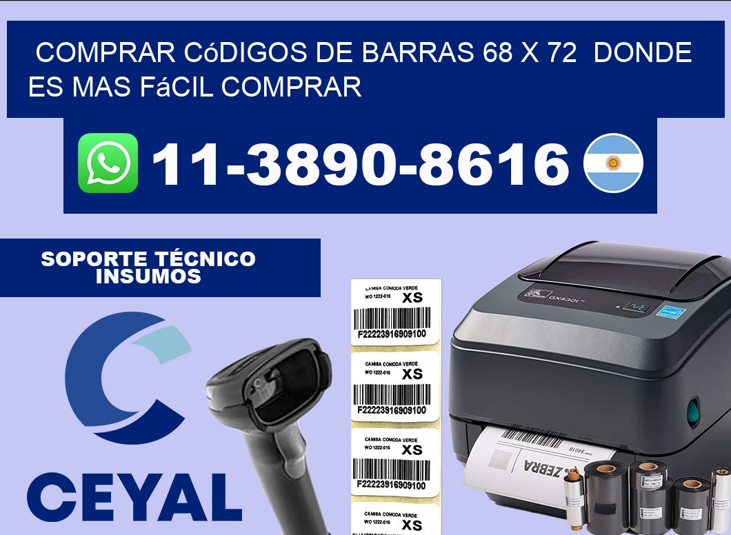 Comprar códigos de barras 68 x 72  Donde es mas fácil comprar