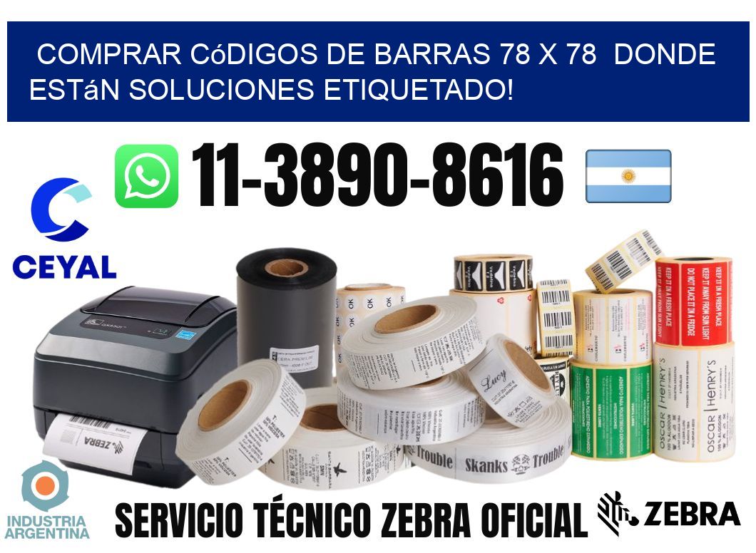 Comprar códigos de barras 78 x 78  donde están soluciones etiquetado!