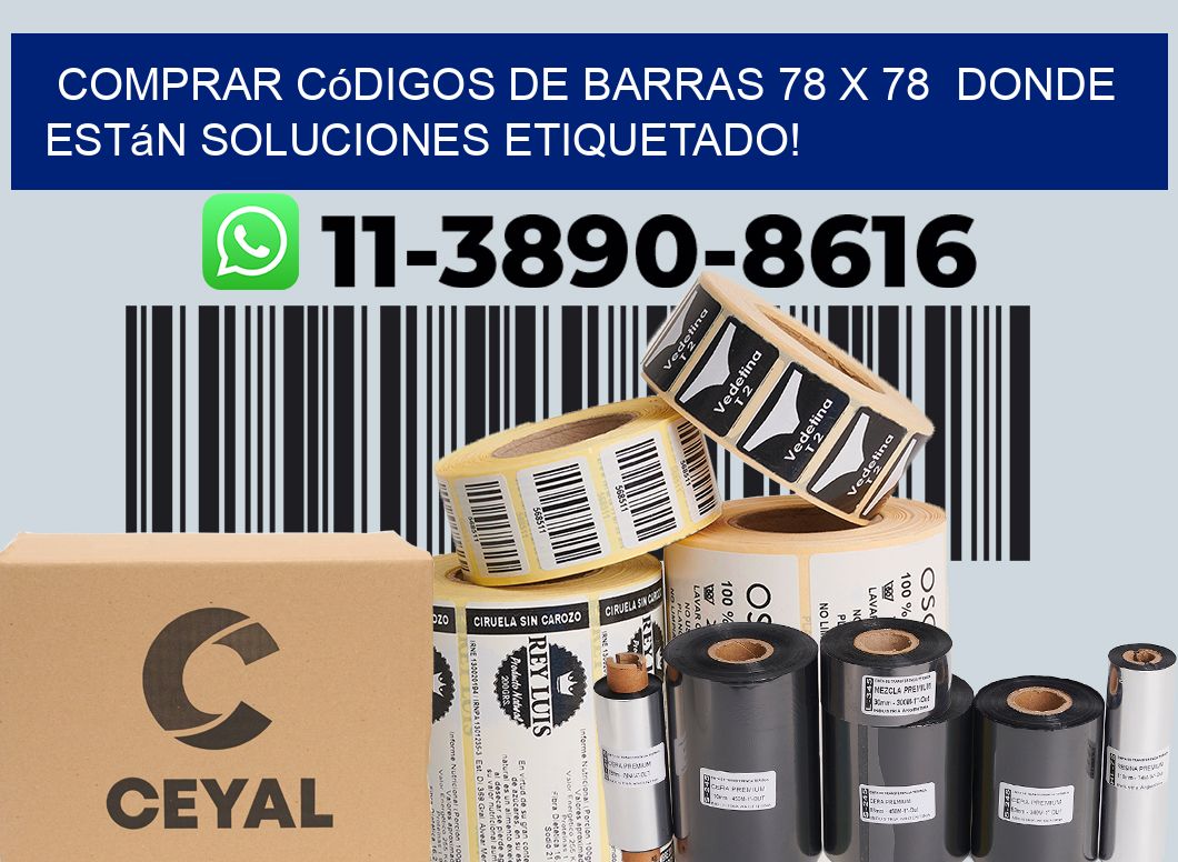 Comprar códigos de barras 78 x 78  donde están soluciones etiquetado!