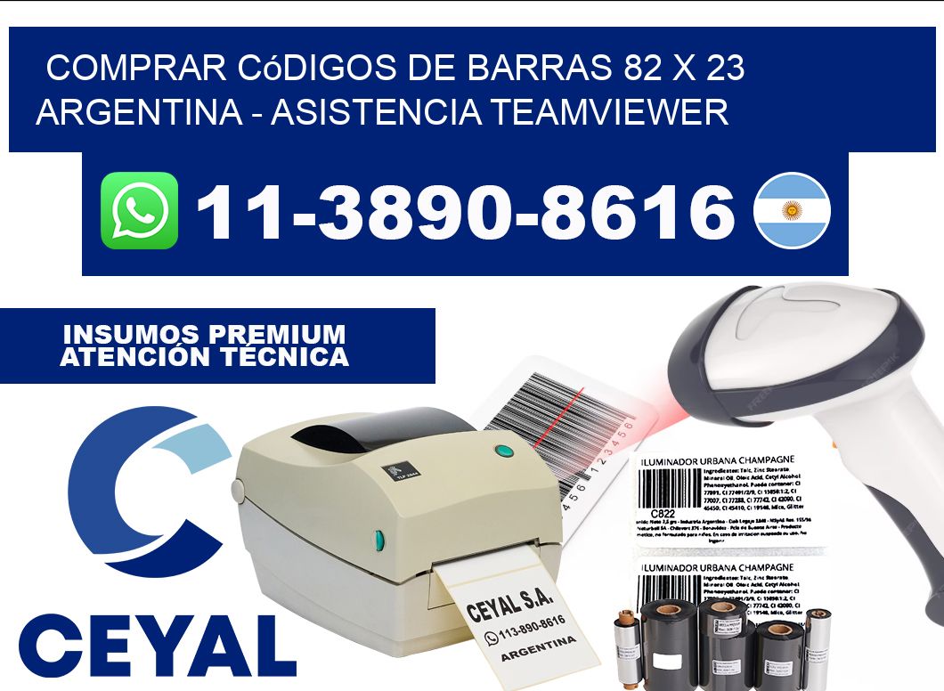 Comprar códigos de barras 82 x 23 argentina - asistencia teamviewer