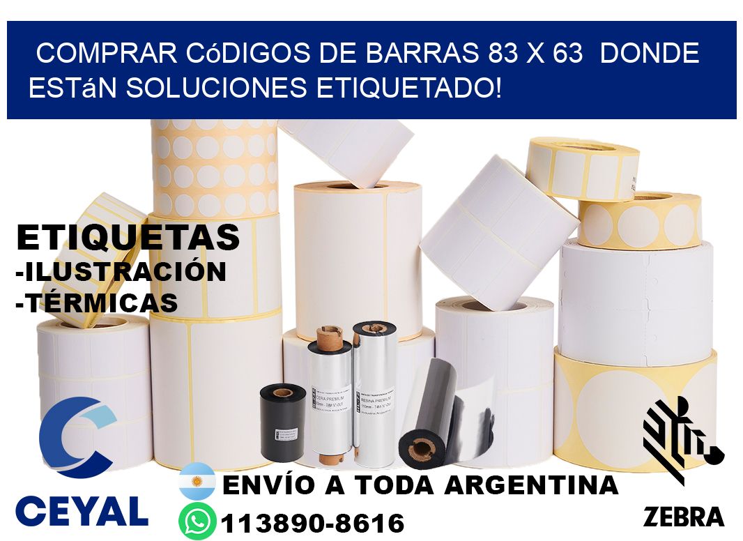 Comprar códigos de barras 83 x 63  donde están soluciones etiquetado!