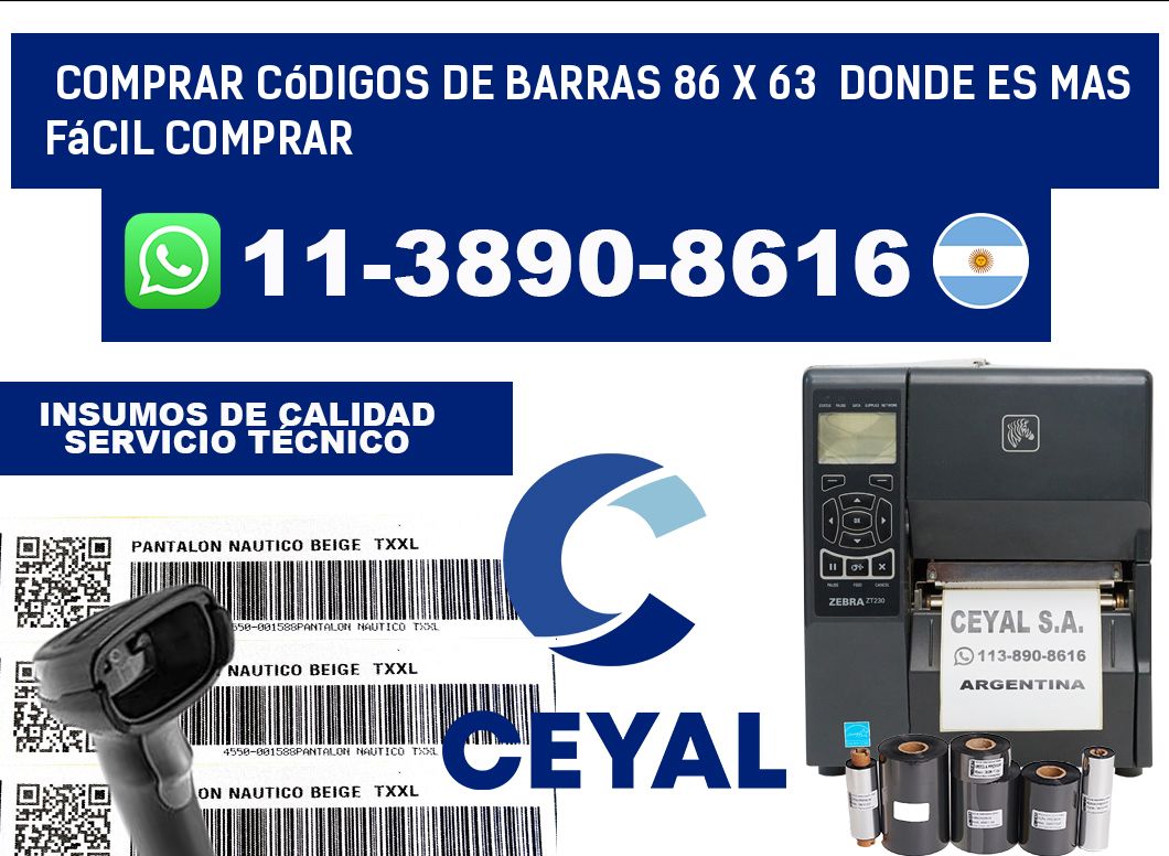 Comprar códigos de barras 86 x 63  Donde es mas fácil comprar