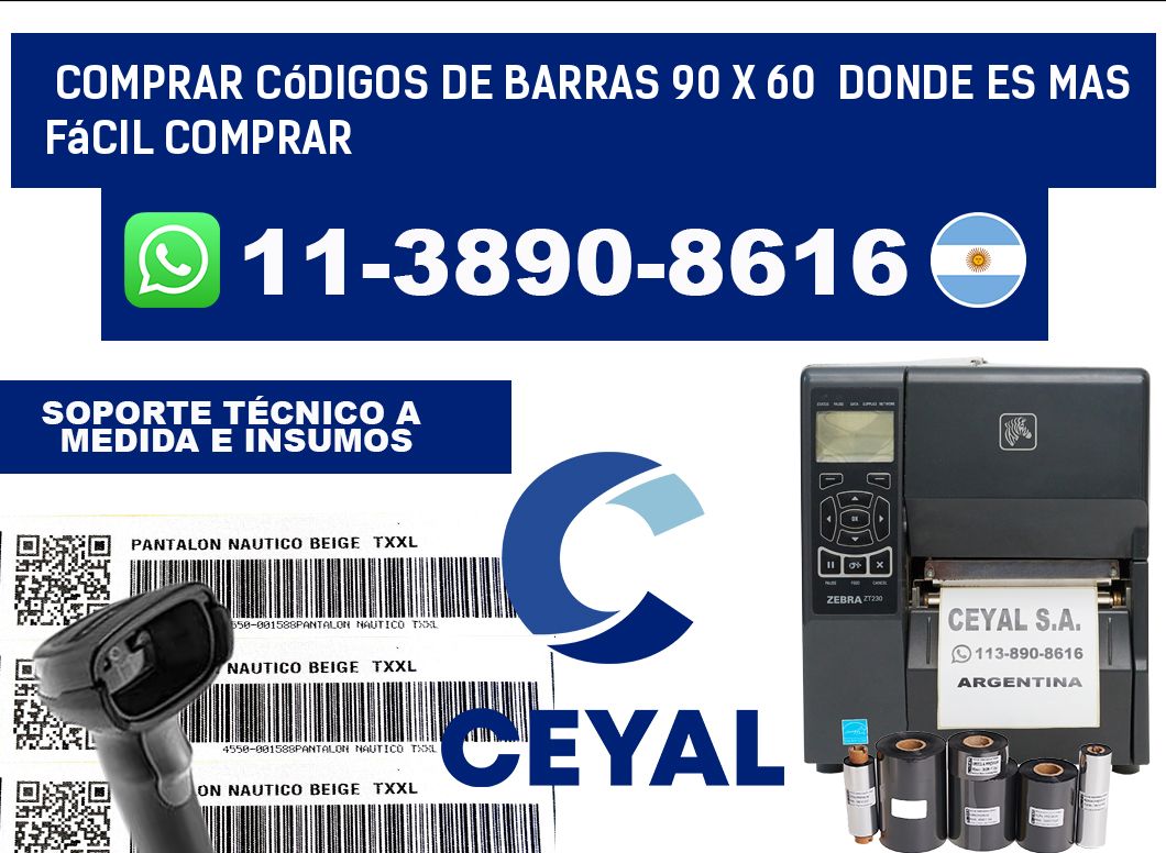 Comprar códigos de barras 90 x 60  Donde es mas fácil comprar