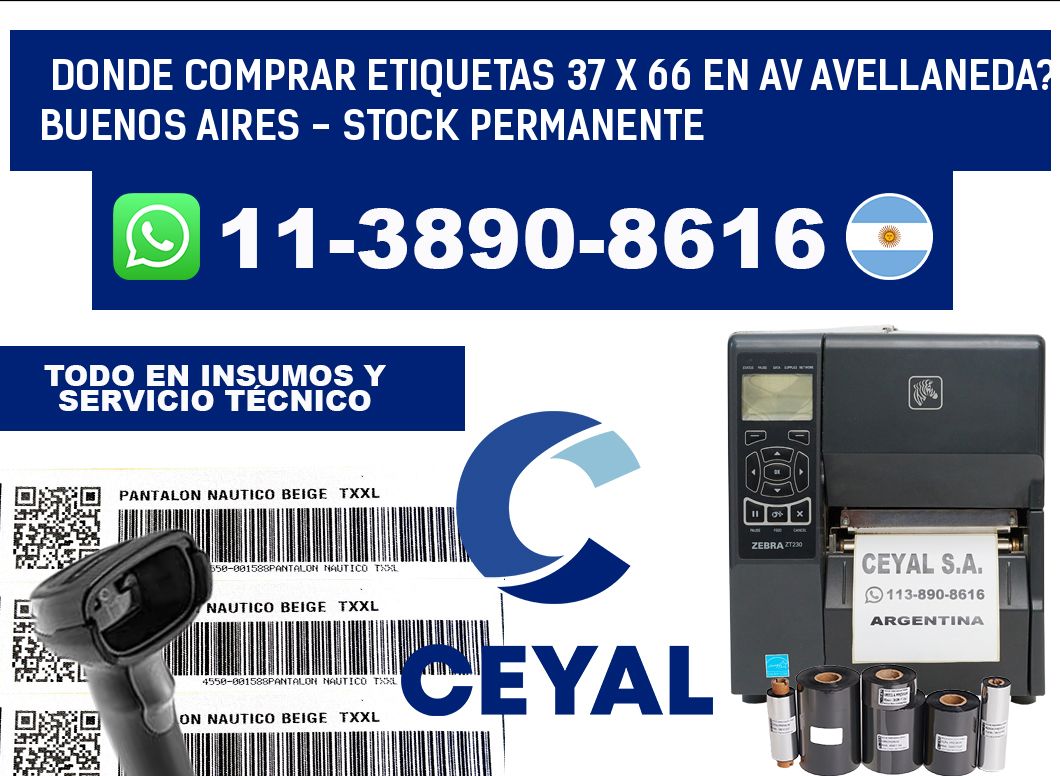 Donde Comprar etiquetas 37 x 66 en AV AVELLANEDA? Buenos Aires - Stock permanente