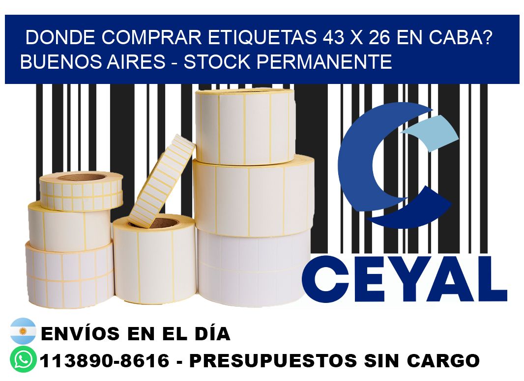 Donde Comprar etiquetas 43 x 26 en CABA? Buenos Aires - Stock permanente