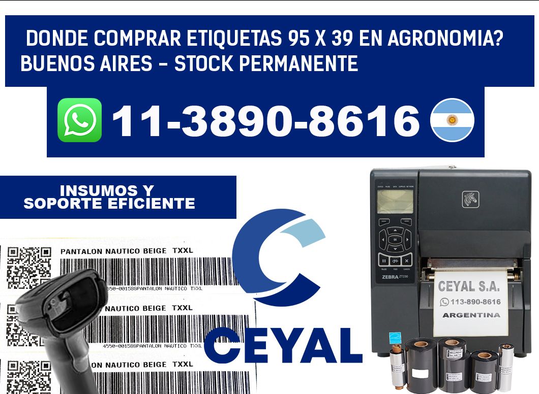 Donde Comprar etiquetas 95 x 39 en AGRONOMIA? Buenos Aires - Stock permanente