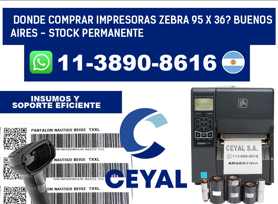 Donde Comprar impresoras zebra 95 x 36? Buenos Aires - Stock permanente