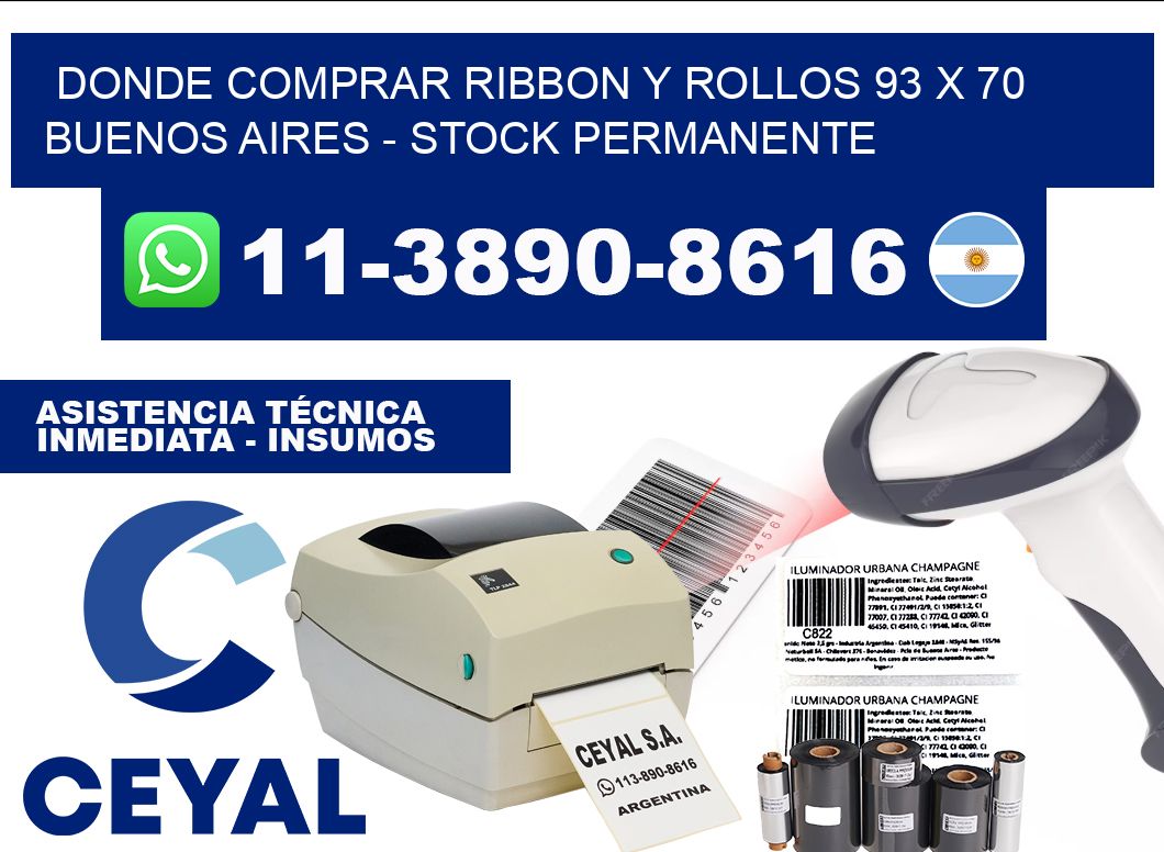 Donde Comprar ribbon y rollos 93 x 70 Buenos Aires - Stock permanente