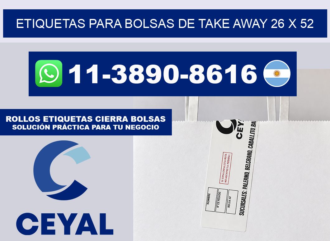 ETIQUETAS PARA BOLSAS DE TAKE AWAY 26 x 52
