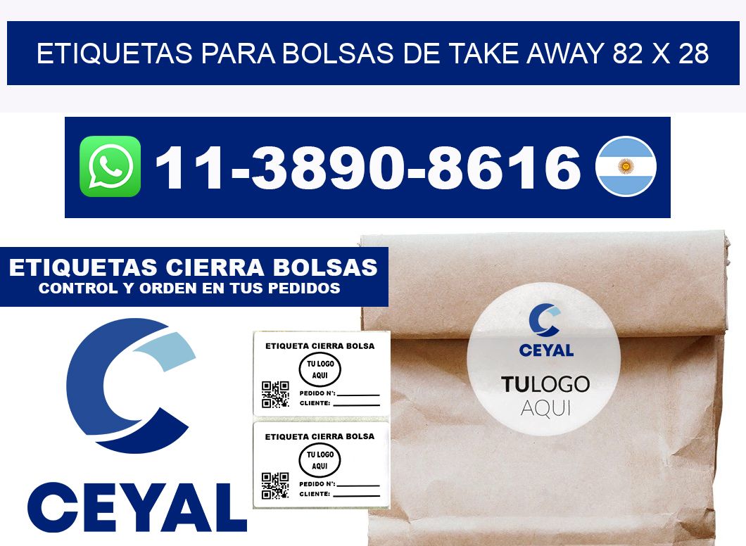 ETIQUETAS PARA BOLSAS DE TAKE AWAY 82 x 28