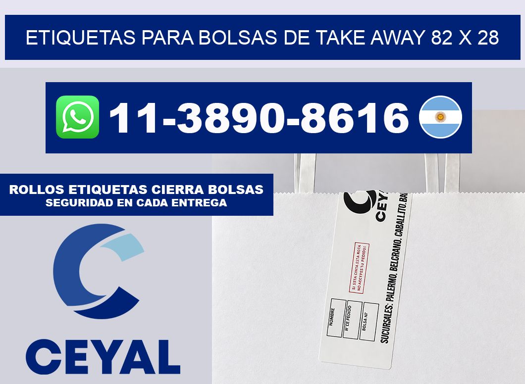 ETIQUETAS PARA BOLSAS DE TAKE AWAY 82 x 28