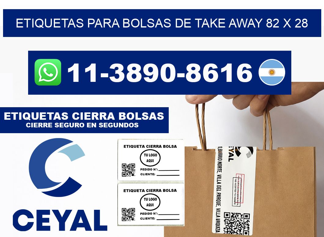 ETIQUETAS PARA BOLSAS DE TAKE AWAY 82 x 28