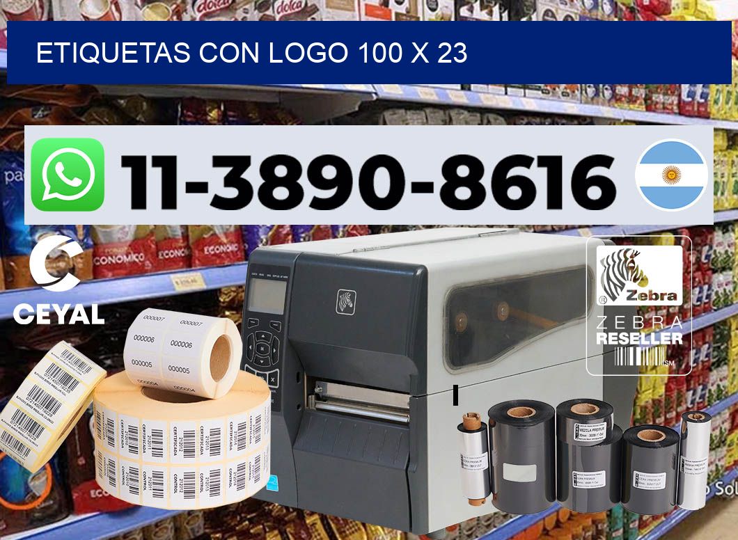 Etiquetas con logo 100 x 23
