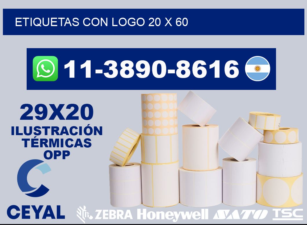 Etiquetas con logo 20 x 60