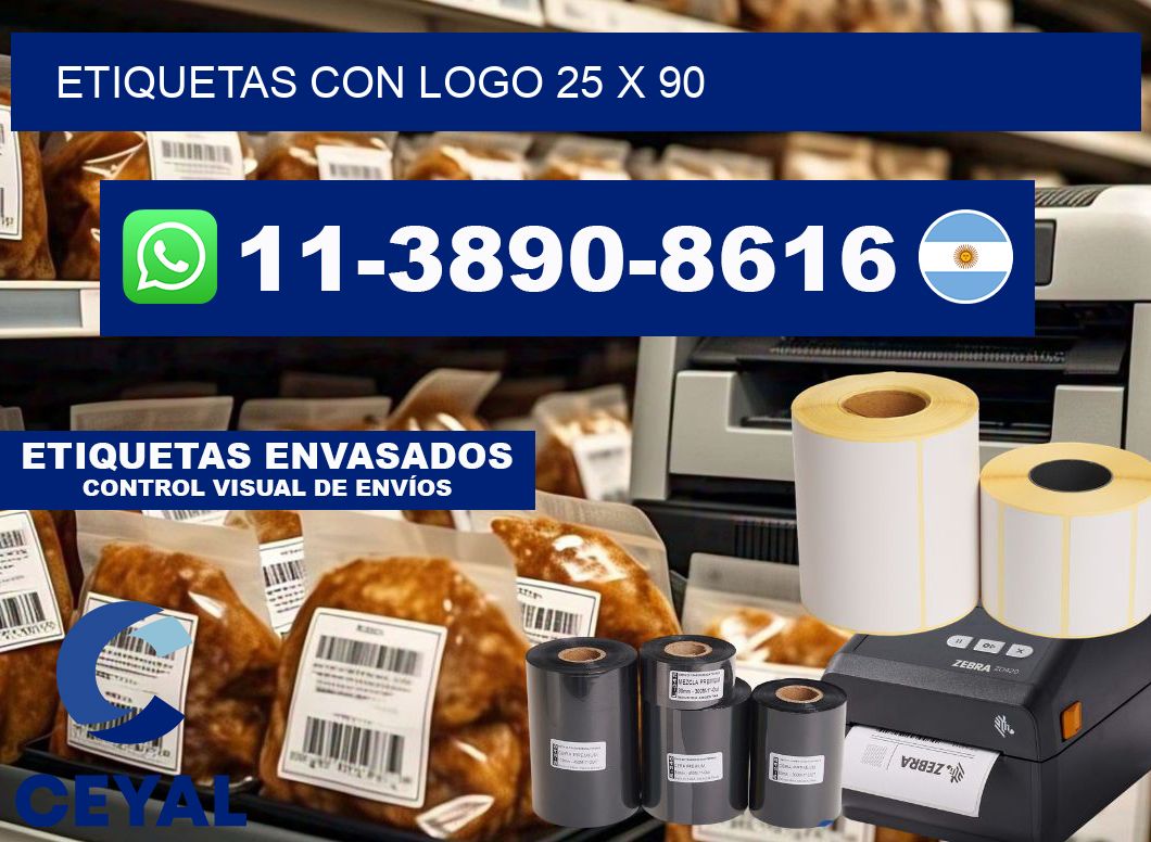 Etiquetas con logo 25 x 90